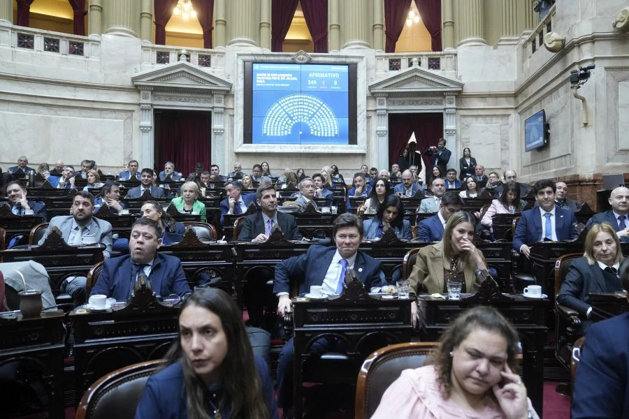 Las caras largas en el bloque libertario dejaron evidencia el malestar por la sesión Foto HCDN