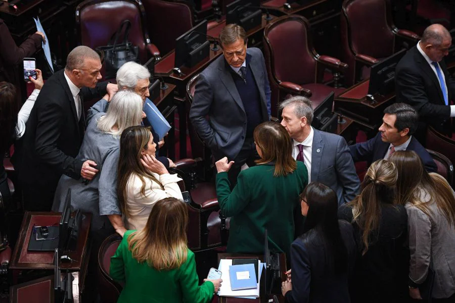 Patricia Bullrich conversa con los aliados en el inicio de la sesión
